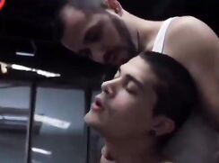 Jerking off while he watches from behind