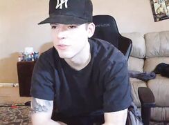 Guy with a Cap Stroking His Hairy Cut Dick Until He Cums