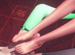 ♥ Tanabe fait une branlette avec les pieds ♥