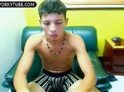 Lean Colombian Twink Jerks Off and Shows His Perfect Ass