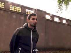 CH 721, Camera guy pays a young guy in a grey and blue waterproof hoodie, to suck and