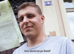 CH 751, Camera guy pays a young guy in a light blue T with a motorcycle on it, to suc