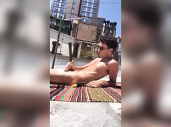 AHV - Risky jerk off on the roof