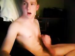 Ginger Twink Licks Cum Off His Own Cock