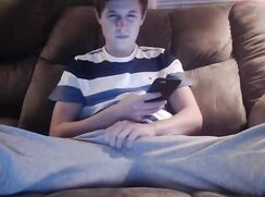 Grey Joggers Twink Jerk & Cum