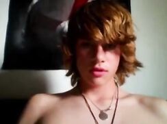Shaggy Uncut Auburn Twink Jerks & Cums