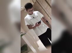 Caught a twink jerking off in the next stall
