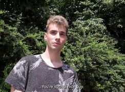 CH 759, Camera guy pays a young guy in a grey Owl patterned T, to suck and be fucked