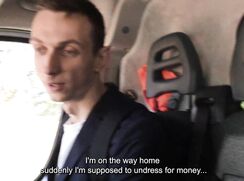 CH 769, Camera guy pays a young guy in a blue suit jacket and denim jeans, to suck an