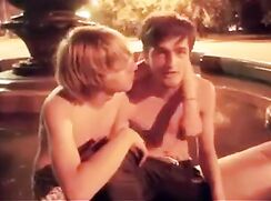 Amateur webcam: Drunk by a fountain