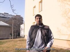 CH 786, Camera guy pays a young guy, in a lilac top and a grey Gillet, to suck and be