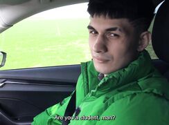 CH 792, Camera guy pays a young guy, in a bright green jacket and a grey T, to get in