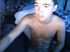 Uncut Twink With Light Moustache Jerks & Cums