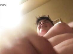 Sexy chubby boy enjoys jerking off