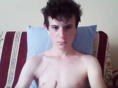 Cute Bed Head Twink Jerks & Cums