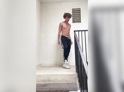 He is ordered to strip in the stairwell