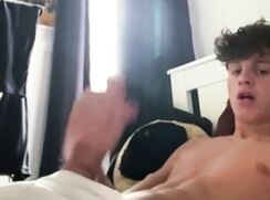 College boy jerks off in his Calvins