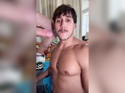 Hot guy eats his man's cum
