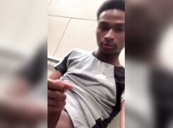 Horny and bating in dorm bathroom