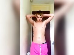 Dark Blond Hair Very Fit College guy wanks off in his Dorm-room - AI Enhanced