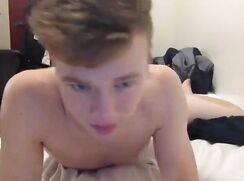 Cute looking blond twink solo