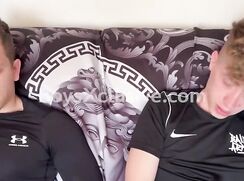 2 submissive cute boy get fuck gay group sex