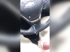 Cumming all over the car.