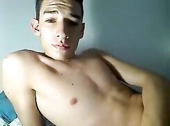 Hung twink self fucking and self sucking gay porn tube