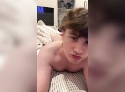 Twink humping his bed