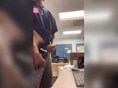 Almost caught jerking his black dick