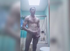 S07A01 - Twink solo shower masturbation with cumshot