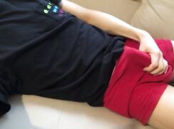 Hard cock bulging his underwear needs attention