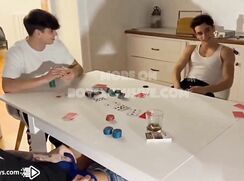 Italian twinks play strip poker and fuck