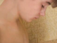 Cute teen Aaron takes a wank break from studying