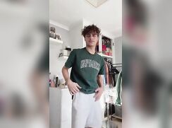 College boy stroking his dick for a girl on cam