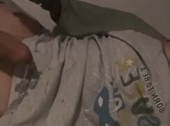 Small Cock Phimosis Twink Cums Hands Free By Slapping His Own Balls