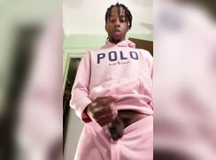 Black amateur - Black plays in pink
