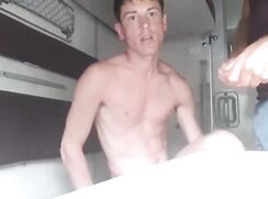 guys sex into the train