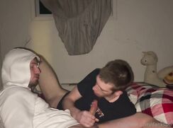 Bi guy uses gf to tempt and hook str8 guy