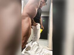 the way he nonchalantly jerks off the guy and then shakes the cum off his hand