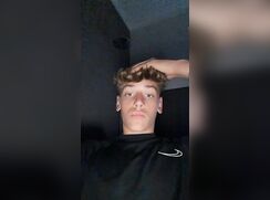 Athletic blond boy multicums