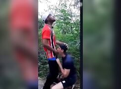 Getting face fucked in the woods