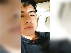 Horny Large Latino Lad wanks off his Hung Uncut Cock off on webcam - AI Enhanced