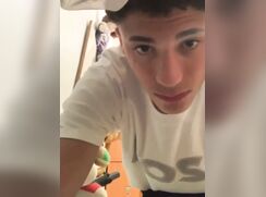 Dude getting off while home alone