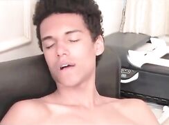 Latino cums twice