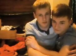 Blond & Brunet Twink Give Webcam BJ Show