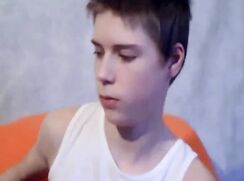 Russian twink plays with his cock and ass