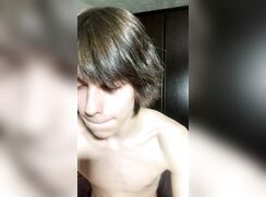 Slavic Twink Strokes His Shaved Dick and Shows Off Ass