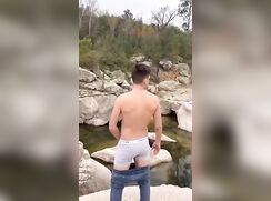 Argentine Twink Strips by River for Verbal Jerk