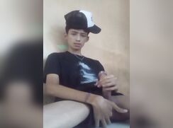 A straight guy is masturbating.